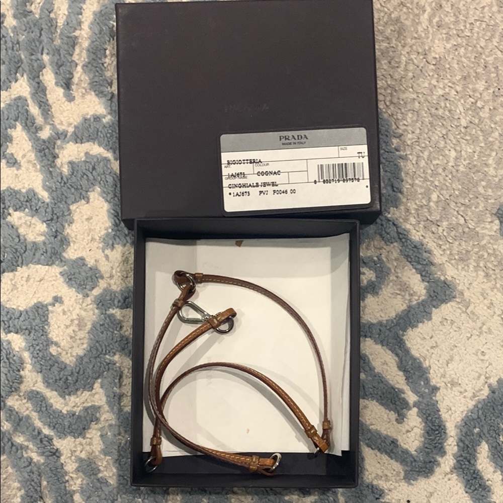 Prada Brown Leather bracelet Strap